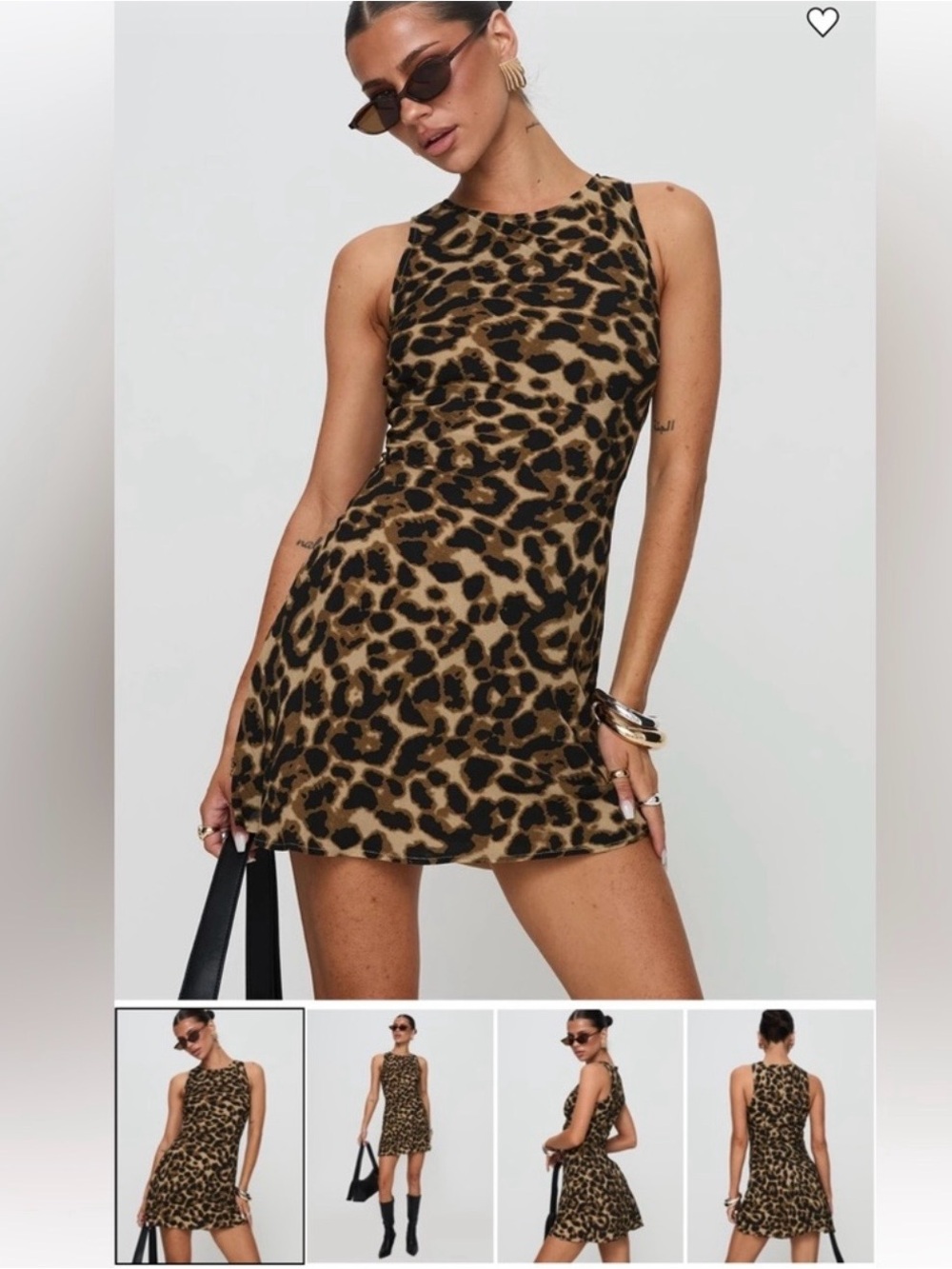 Princess Polly Leopard Print Mini Dress in Brown & Black